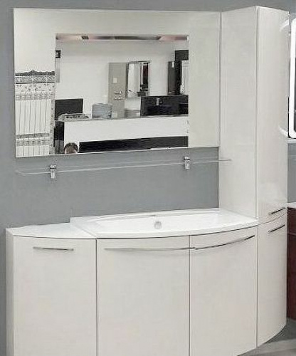 картинка Шкаф пенал De Aqua Токката Тока 5 35 R 167567 подвесной угловой Белый от магазина Сантехстрой