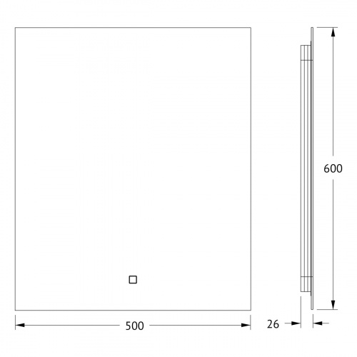 картинка Зеркало с фацетом и LED-подсветкой настенное GLOW DEFESTO 50x60 см, DF 2503S от магазина Сантехстрой
