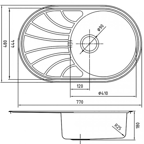 картинка Кухонная мойка IDDIS  770*480, Suno S (SUN77SDi77) от магазина Сантехстрой