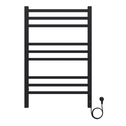 картинка Полотенцесушитель электрический AZARIO ANCONA 500/800 квадрат, 9 секций, диммер справа, черный (AZ71858B) от магазина Сантехстрой