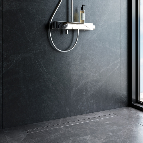 картинка W01SC-U11-090-04SB MasterFlow Трап для душа линейный универс затвор Tile 90см цвет сталь мат от магазина Сантехстрой