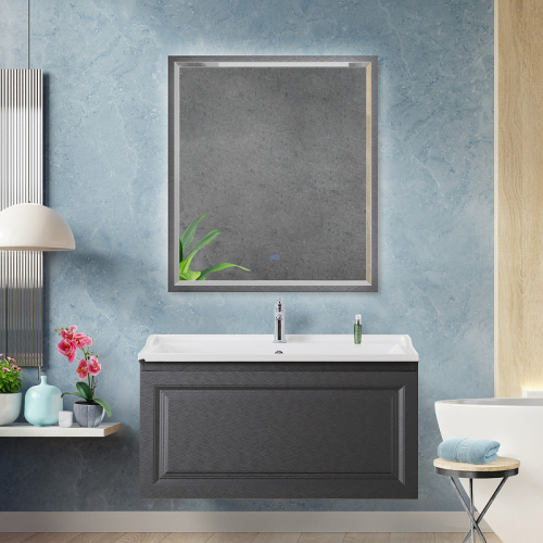 картинка Зеркало Cezares Interni 80 CZR-SPC-INT-800-900-LED-TCH-WARM-TIT с подсветкой Tитан с сенсорным выключателем и подогревом от магазина Сантехстрой