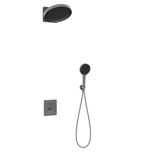 картинка Душевой комплект Inspire VSFW-3I21MT3RGM встраиваемый, термостатический, двухрежимный, вороненая сталь от магазина Сантехстрой