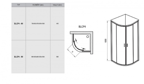 картинка Душевой уголок Ravak Blix BLCP4-80 80x80 3B240C00ZG профиль Хром стекло Grape от магазина Сантехстрой