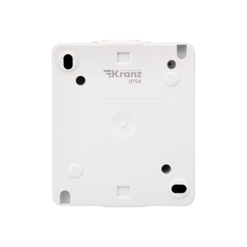 картинка Розетка одноместная (керамика) INDUSTRIAL IP54 с заземлением,  о/у,  белая KRANZ от магазина Сантехстрой