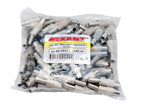 картинка TV-разъем штекер никелированный c пружиной REXANT от магазина Сантехстрой