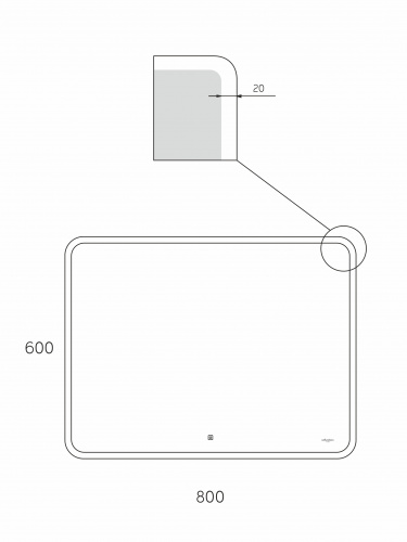 картинка Зеркало Reflection Blink с LED подсветкой и сенсорным выключателем 800*600мм от магазина Сантехстрой