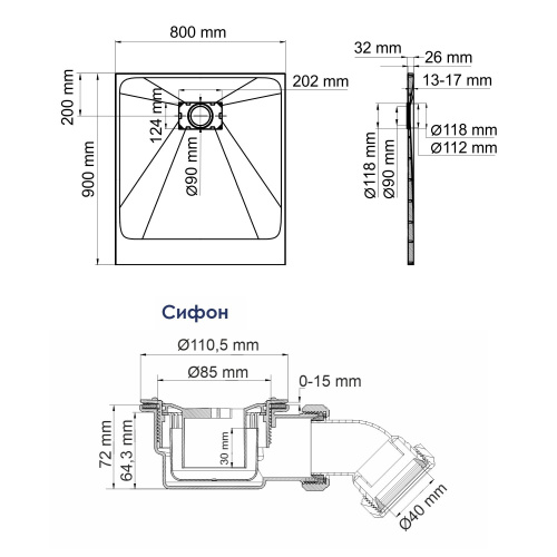картинка Main 41T20 Душевой поддон от магазина Сантехстрой