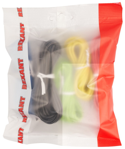 картинка Набор автопровода REXANT «Радуга» 1х1,50 мм,  6 цветов (белый,  желтый,  зеленый,  красный,  синий,  черный) по 3 метра от магазина Сантехстрой