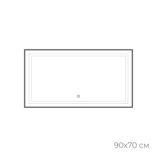 картинка Зеркало FIXSEN с подсветкой LED прямоугольное 90х70 см графит (FX-2090F) от магазина Сантехстрой