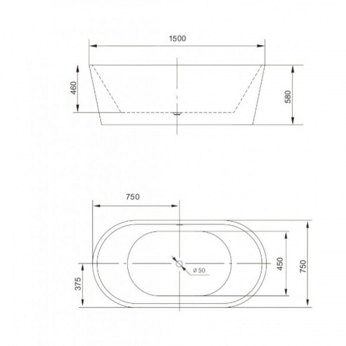 картинка Акриловая ванна Art&Max AM-203-1500-750 150х75 белый от магазина Сантехстрой