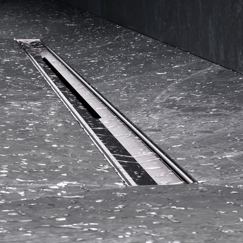 картинка W01SC-S11-080-05SB MasterFlow Трап для душа линейный универс затвор Slim line 80см цвет сталь мат от магазина Сантехстрой