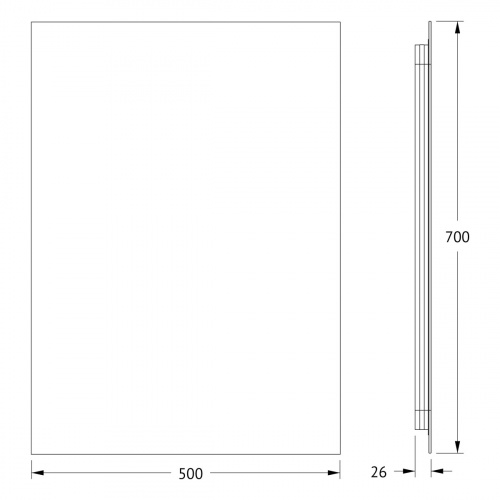 картинка Зеркало с фацетом и LED-подсветкой настенное GLOW DEFESTO 50x70 см, DF 2504 от магазина Сантехстрой