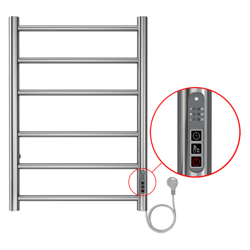 картинка Полотенцесушитель электрический AZARIO PARMA 400/600 6 секций, диммер справа, хром (AZ10846) от магазина Сантехстрой