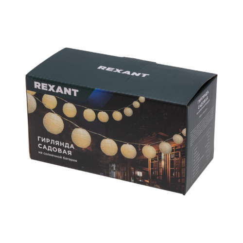 картинка Гирлянда садовая Денг,  335см,  3000К,  встроенный аккумулятор,  солнечная панель,  коллекция Пекин REXANT от магазина Сантехстрой