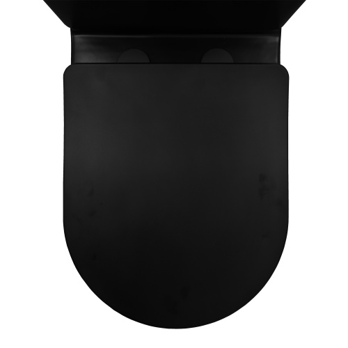 картинка Унитаз-компакт Azario Black Queen 370х605х800 безободковый, с быстросъемным сиденьем микролифт, черный матовый (AZ-8380) от магазина Сантехстрой