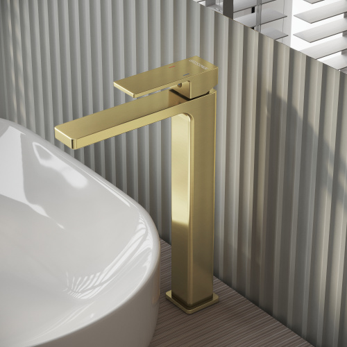 картинка Смеситель для раковины высокий Style 520.K35.05.320 золото сатиновый от магазина Сантехстрой