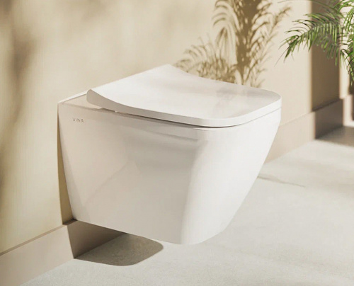 картинка Комплект унитаза с инсталляцией Vitra Integra Square 9856B003-7206 с сиденьем Микролифт и клавишей смыва Хром матовый от магазина Сантехстрой