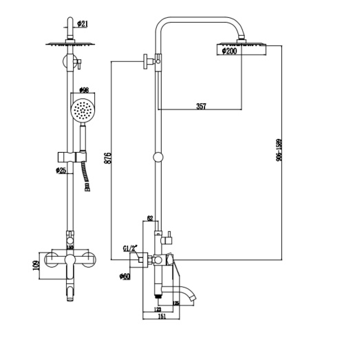 картинка Душевая стойка Fmark (FS8245W) от магазина Сантехстрой