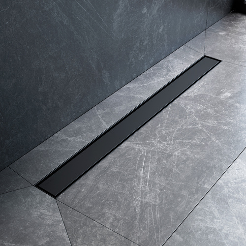 картинка W01SC-U11-080-04BM MasterFlow Трап для душа линейный универс затвор Tile 80см цвет черн мат от магазина Сантехстрой