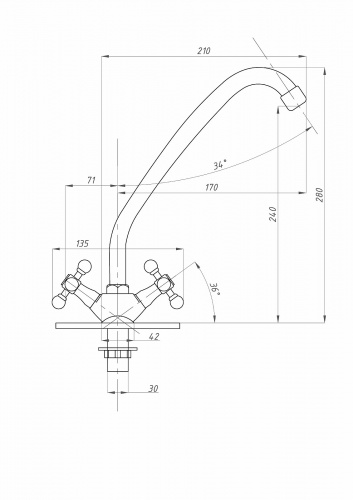 картинка Смеситель для кухни ПСМ psm-127-89 Хром от магазина Сантехстрой