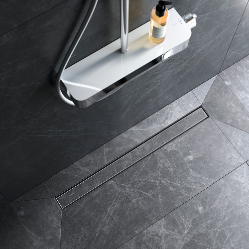 картинка W01SC-U11-080-04SB MasterFlow Трап для душа линейный универс затвор Tile 80см цвет сталь мат от магазина Сантехстрой