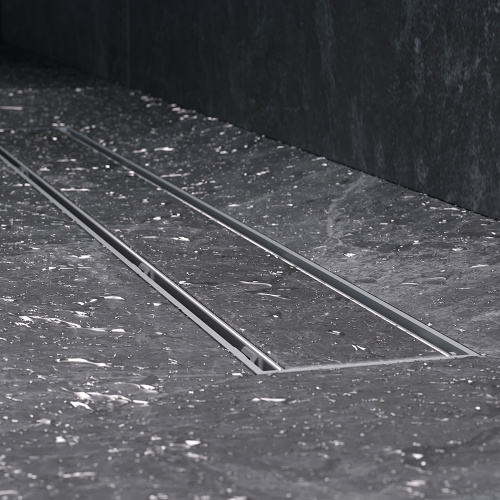 картинка W02SC-U11-070-04SB PrimeFlow Трап для душа линейный универс затвор Tile 70см цвет сталь мат от магазина Сантехстрой