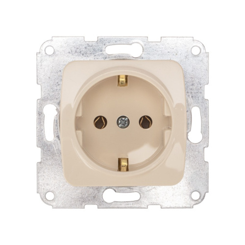 картинка DEA Розетка 1-ая с/з з/ш с/у 16А мех.  Беж KRANZ (1/10/120) от магазина Сантехстрой