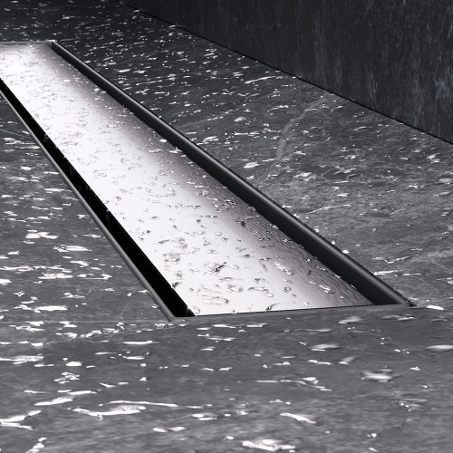 картинка W01SC-U11-080-04SB MasterFlow Трап для душа линейный универс затвор Tile 80см цвет сталь мат от магазина Сантехстрой