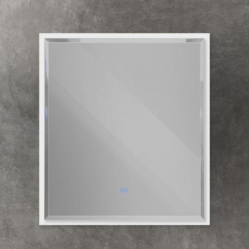 картинка Зеркало Cezares Interni 80 CZR-SPC-INT-800-900-LED-TCH-WARM-BL с подсветкой Bianco Lucido с сенсорным выключателем и подогревом от магазина Сантехстрой