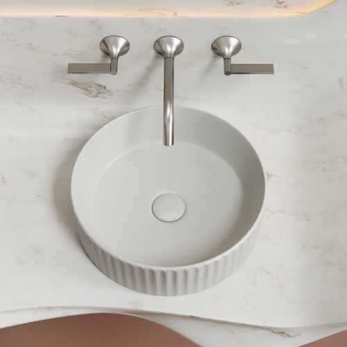 картинка CN6057MSG Умывальник чаша накладная круглая (цвет Серый Матовый) Element 360*360*115мм от магазина Сантехстрой