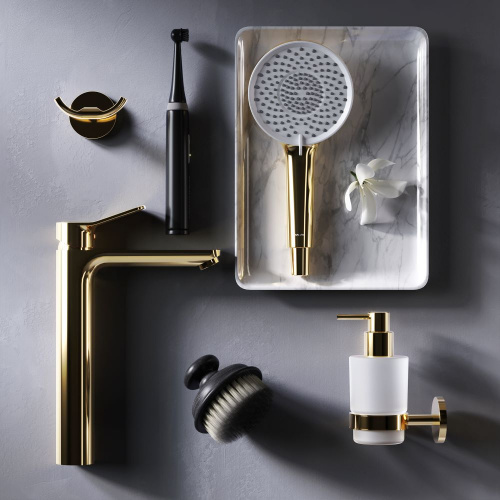 картинка F85A92099 X-Joy, смеситель д/умывальника высокий, золото от магазина Сантехстрой