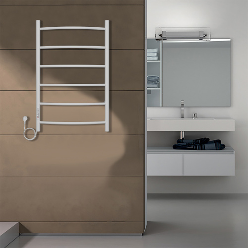 картинка Полотенцесушитель электрический AZARIO VERONA 500/800 6 секций, диммер слева, белый (AZ04758W) от магазина Сантехстрой