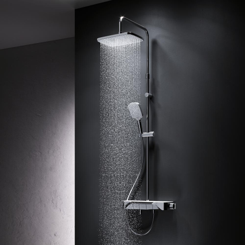 картинка F078F300 Func, душ.сис-ма: см-ль-полка д/ванны/душа с ТМС, душ.штанга, верхн. душ квадр., ручн.душ, от магазина Сантехстрой