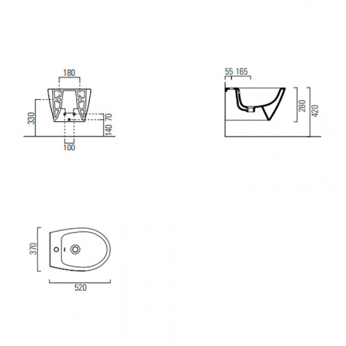 картинка Биде GSI Modo 9864126 подвесное Ardesia opaco от магазина Сантехстрой