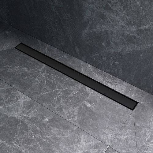 картинка W01SC-U11-090-04BM MasterFlow Трап для душа линейный универс затвор Tile 90см цвет черн мат от магазина Сантехстрой