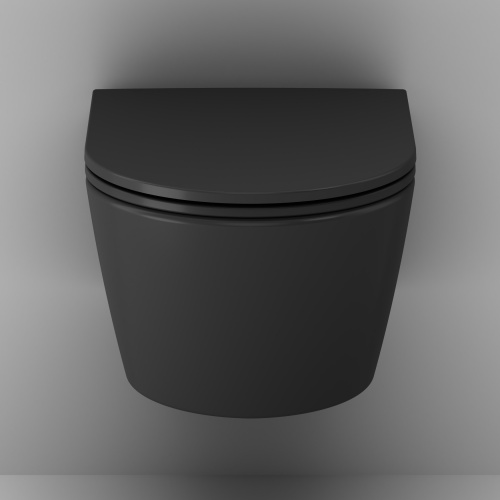 картинка C8F1700MBSC Func подвесной унитаз 49 см FlashClean с сиденьем микролифт, черн мат от магазина Сантехстрой