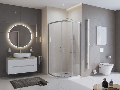 картинка Душевой поддон из искусственного камня BelBagno Uno 90x90 TRAY-MR-UNO-R-90-550-35-W-CR Белый от магазина Сантехстрой