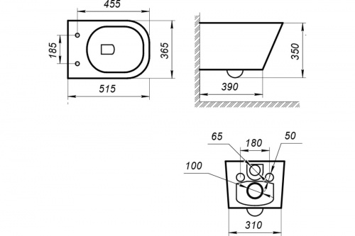 картинка Подвесной безободковый унитаз Art&Max MONZA с сиденьем в комплекте AM232CHR/SC от магазина Сантехстрой