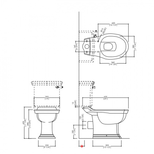 картинка Devon Wesminster Механизм слива для  бачка моноблока от магазина Сантехстрой