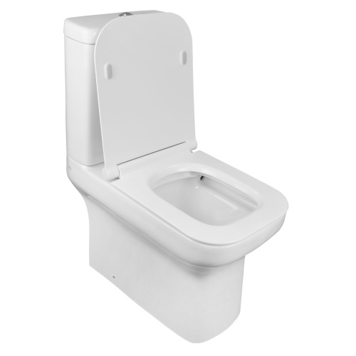 картинка Унитаз-компакт Creo Ceramique ARLES 650х370х820 напольный, безободковый, в комплекте с сиденьем микролифт (AS1003+AS1002R) от магазина Сантехстрой