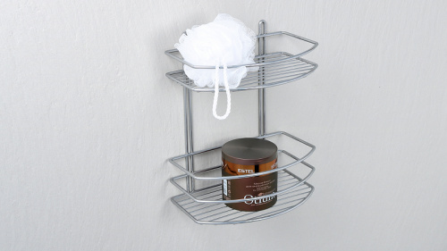 картинка Полка Fixsen овальная двухэтажная цвет серый (FX-720-2) от магазина Сантехстрой