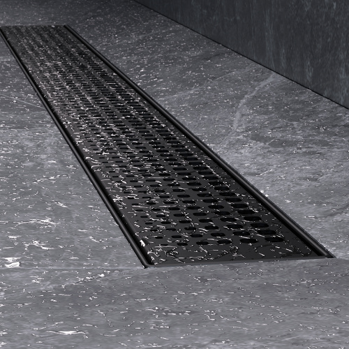 картинка W01SC-P11-080-01BM MasterFlow Трап для душа линейный универс затвор Cut Gradient 80см цвет черн мат от магазина Сантехстрой