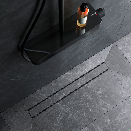 картинка W02SC-U11-070-04BM PrimeFlow Трап для душа линейный универс затвор Tile 70см цвет черн мат от магазина Сантехстрой