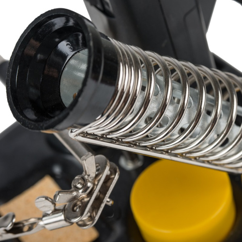 картинка Держатель «Третья рука» REXANT,  «МАСТЕР»,  3 зажима,  лупа 90 мм,  подставка паяльника,  стенд припоя,  LED подсветка от магазина Сантехстрой