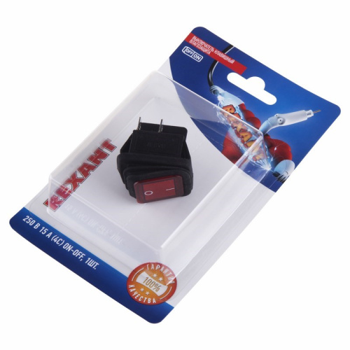 картинка Выключатель клавишный 250V 15А (4с) ON-OFF красный с подсветкой ВЛАГОЗАЩИТА (RWB-507) REXANT (в упак.  1шт. ) от магазина Сантехстрой