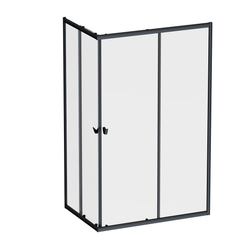 картинка W87G-403-12080-BT Sunny душ огражд прямоугольн, раздвижн двери 120x80 черный,стекло прозрачн от магазина Сантехстрой