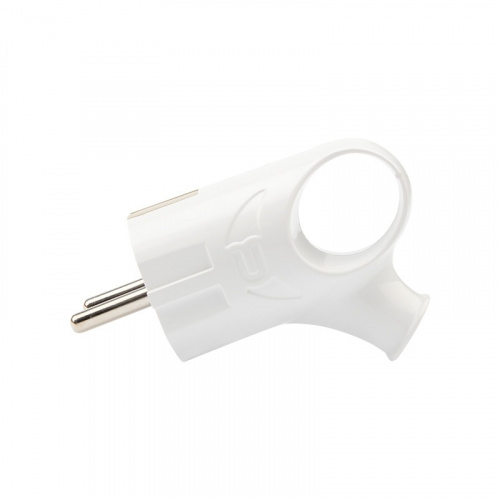 картинка Вилка Евро угловая с з/к 16А с кольцом белая REXANT от магазина Сантехстрой