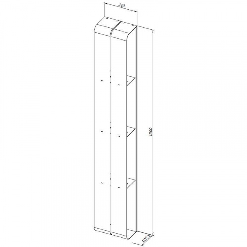 картинка Металлическая полка Aquanet Магнум 20х130 302228 Черная матовая от магазина Сантехстрой