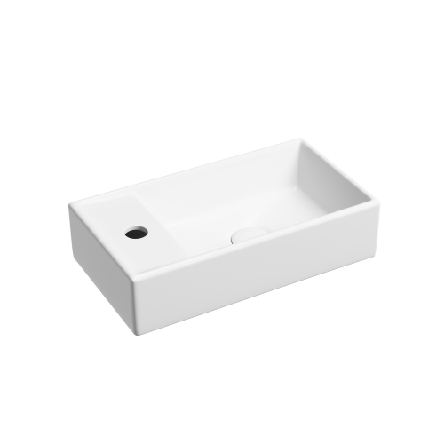 картинка CN6051RMW Умывальник подвесной прямоугольный (чаша справа, отверстие под смеситель слева) цвет белый от магазина Сантехстрой
